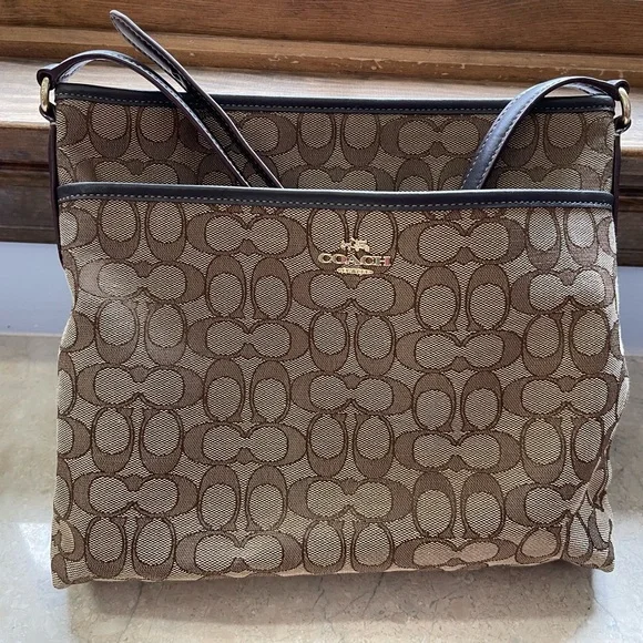 Coach Brown Monogram Crossbody Bag - Picture 1 of 5